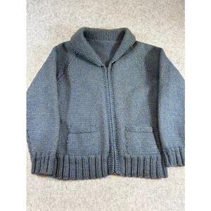 VTG 1950s Heavy Wool Cowichan Sweater Mens Small Shawl Collar Gorpcore